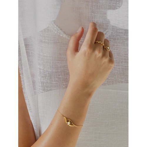 PULSEIRA AÇO SENHORA MARGOT FALLING LEAVES GOLD OJATB04D