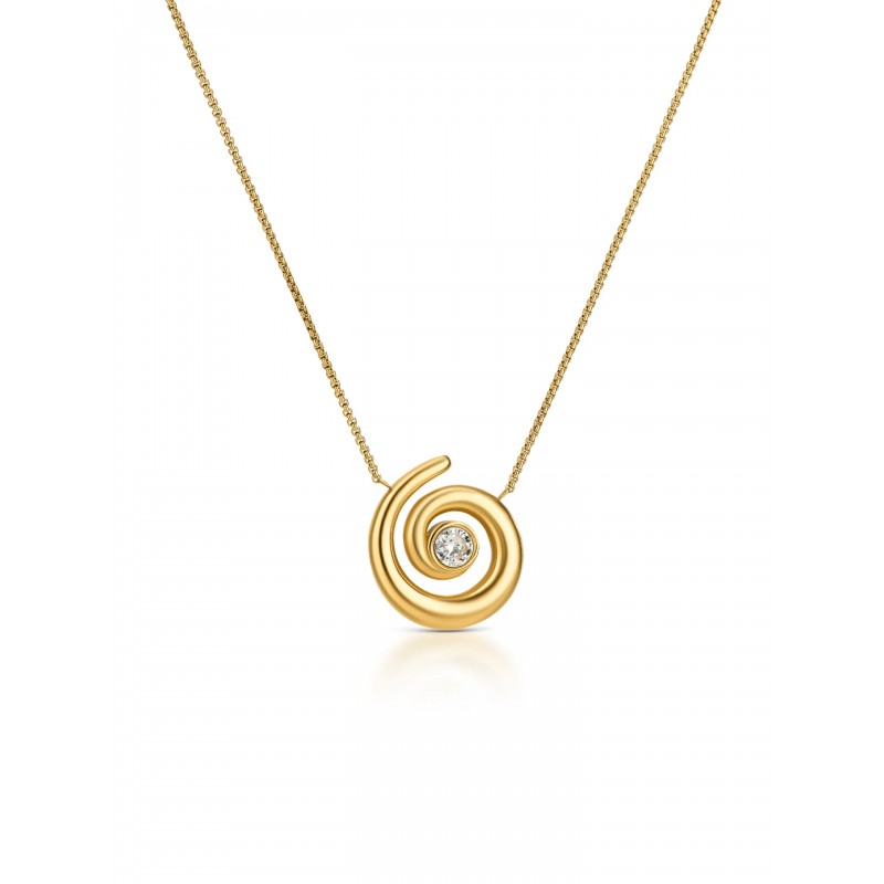 COLAR AÇO SENHORA CHESS SPIRAL GOLD OJCHN01G