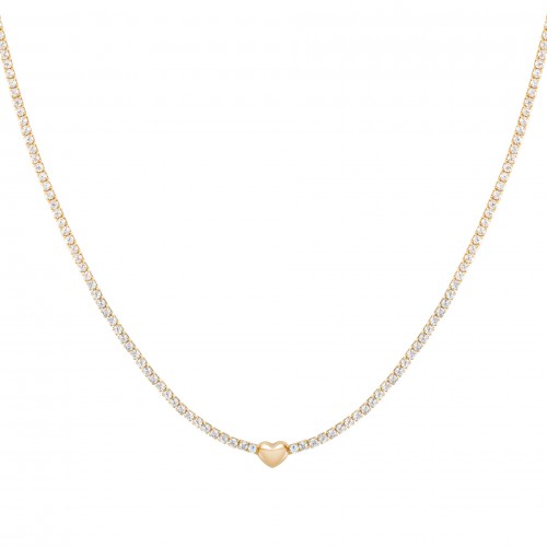 COLAR PRATA HEART GOLDEN UK.CL.JT0010.00.00