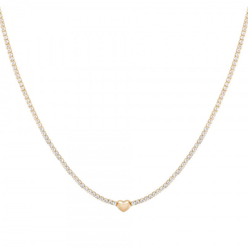 COLAR PRATA HEART GOLDEN UK.CL.JT0010.00.00