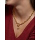 COLAR AÇO ENERGY MASTER UNION DOUBLE GOLD OJNMG04