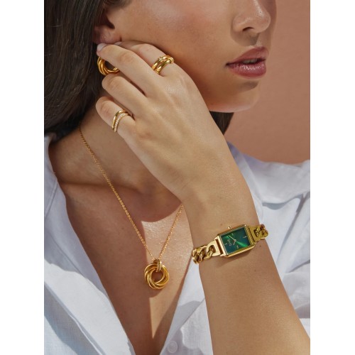 RELÓGIO SENHORA MINI DARE GOLD GREEN DIAL OL4223VG61L