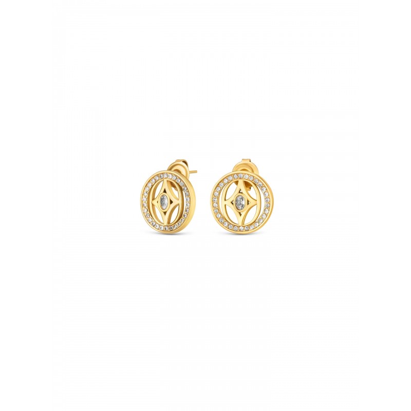 BRINCOS AÇO SENHORA ELENA BRILLIANCE  GOLD OJATE08D