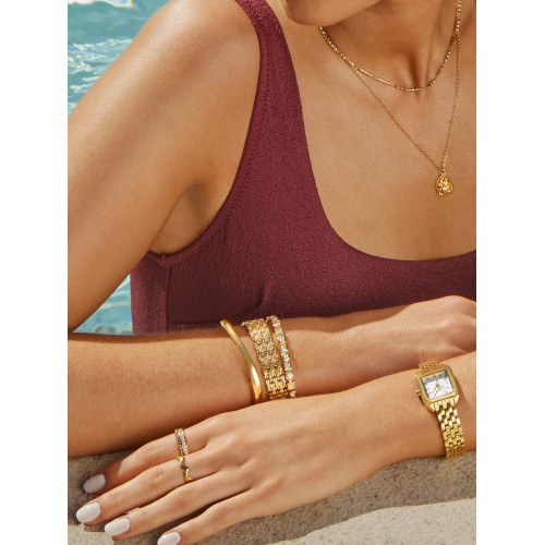 PULSEIRA AÇO SENHORA CROWN GOLD OJBA61G