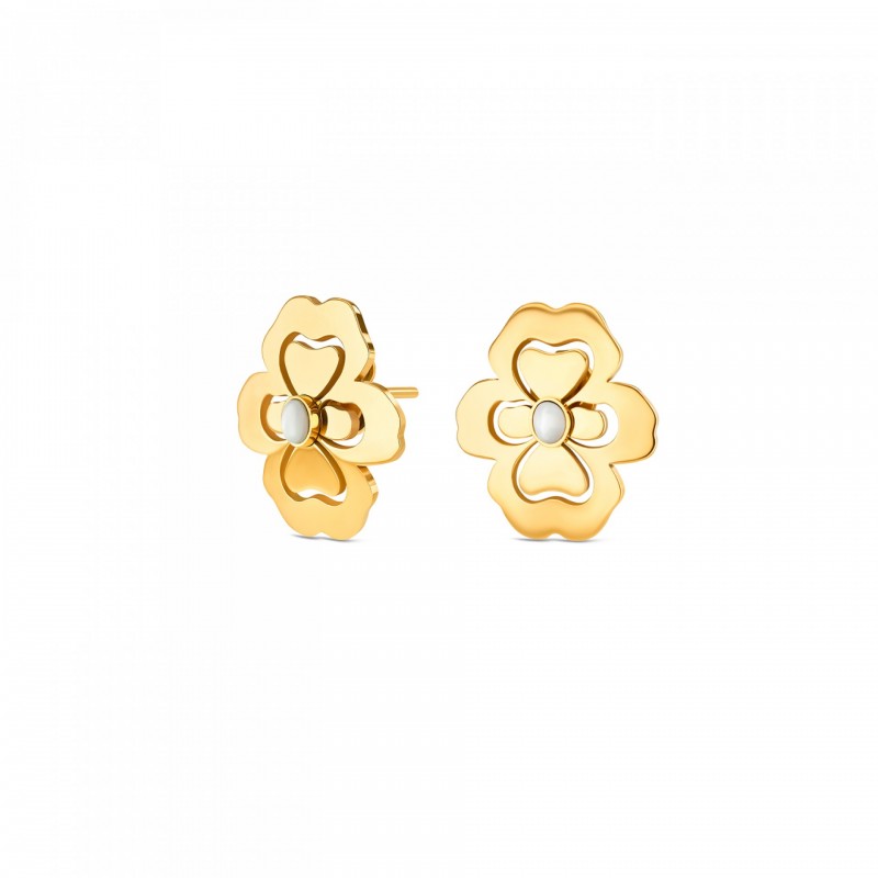 BRINCOS AÇO SENHORA MARGOT BLOSSOM GOLD OJATE13D