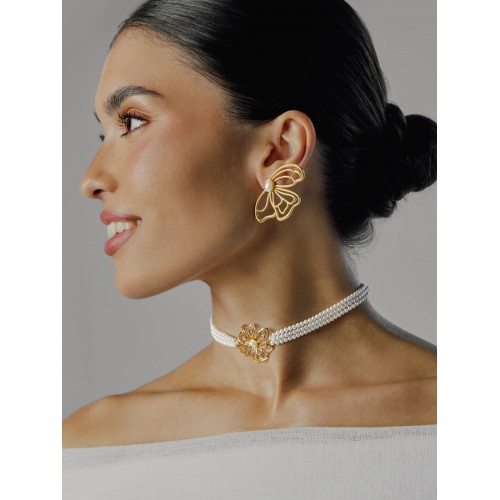 COLAR AÇO MARGOT PEAL GOLD OJATN07D