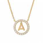 COLAR PRATA LETTER IN CIRCLE A UK.CL.1204.0289