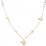 COLAR PRATA HOPE ESPÍRITO SANTO COM PÉROLAS UK.CL.JT0067.00.00