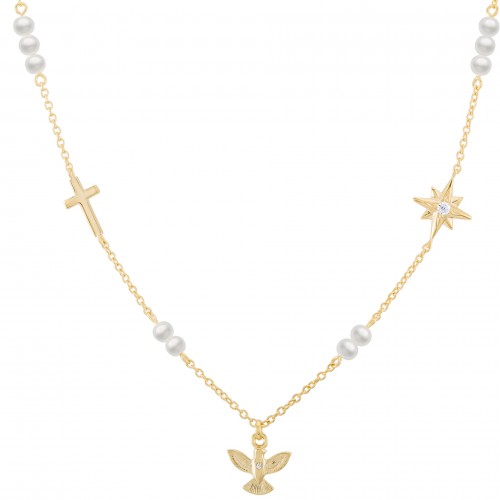COLAR PRATA HOPE ESPÍRITO SANTO COM PÉROLAS UK.CL.JT0067.00.00