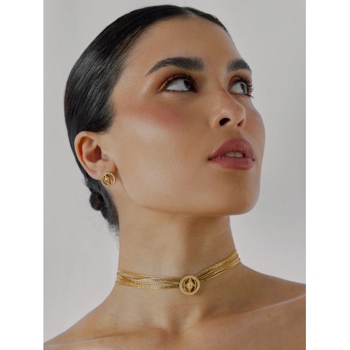 COLAR AÇO SENHORA ELENA BRILLIANCE GOLD OJATN05D