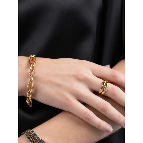 ANEL AÇO SENHORA LUMINOUS CRYSTAL GOLD OJLR01G