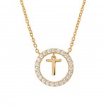 COLAR PRATA LETTER IN CIRCLE T UK.CL.1204.0307