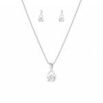 PACK PRATA COLAR E BRINCOS CLASSY SOLITAIRE UK.PK.1202.0005
