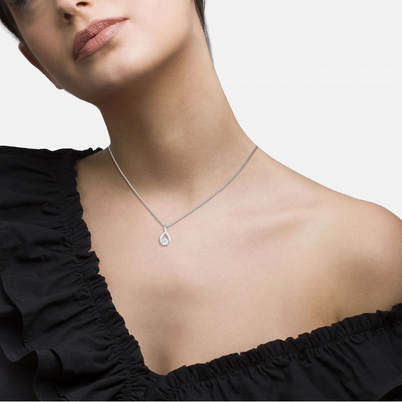 PACK PRATA COLAR E BRINCOS CLASSY SOLITAIRE UK.PK.1202.0005