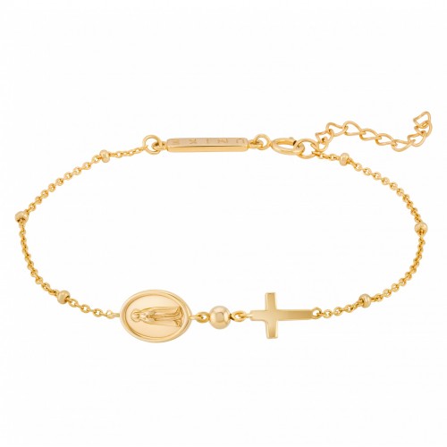 PULSEIRA PRATA HOPE MEDALHA NOSSA SENHORA DE FÁTIMA & CRUZ UK.PU.JT0033.00.00