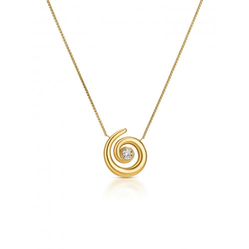 COLAR AÇO SENHORA CHESS SPIRAL GOLD OJCHN01G