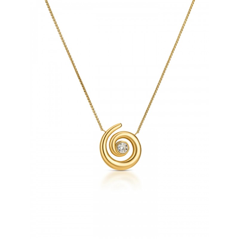 COLAR AÇO SENHORA CHESS SPIRAL GOLD OJCHN01G