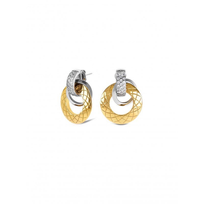 BRINCOS AÇO SENHORA DELIGHTFUL CIRCLE BICOLOR OJDFE03SG
