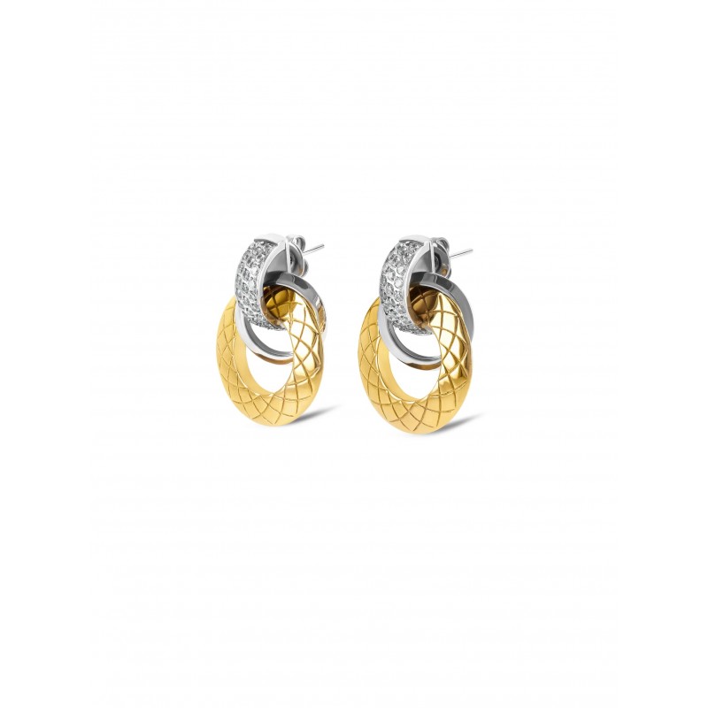 BRINCOS AÇO SENHORA DELIGHTFUL CIRCLE BICOLOR OJDFE03SG