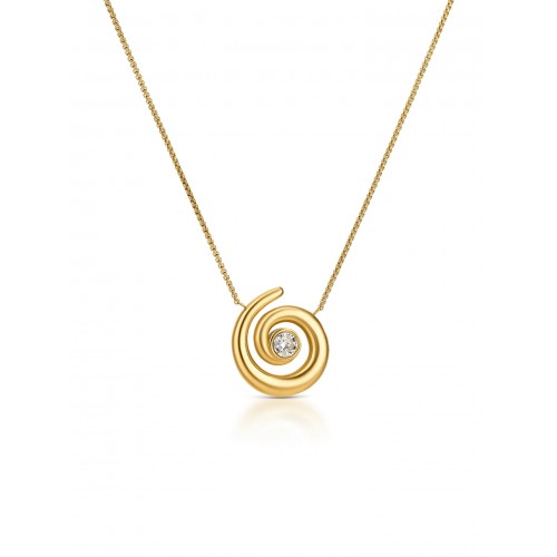 COLAR AÇO SENHORA CHESS SPIRAL GOLD OJCHN01G