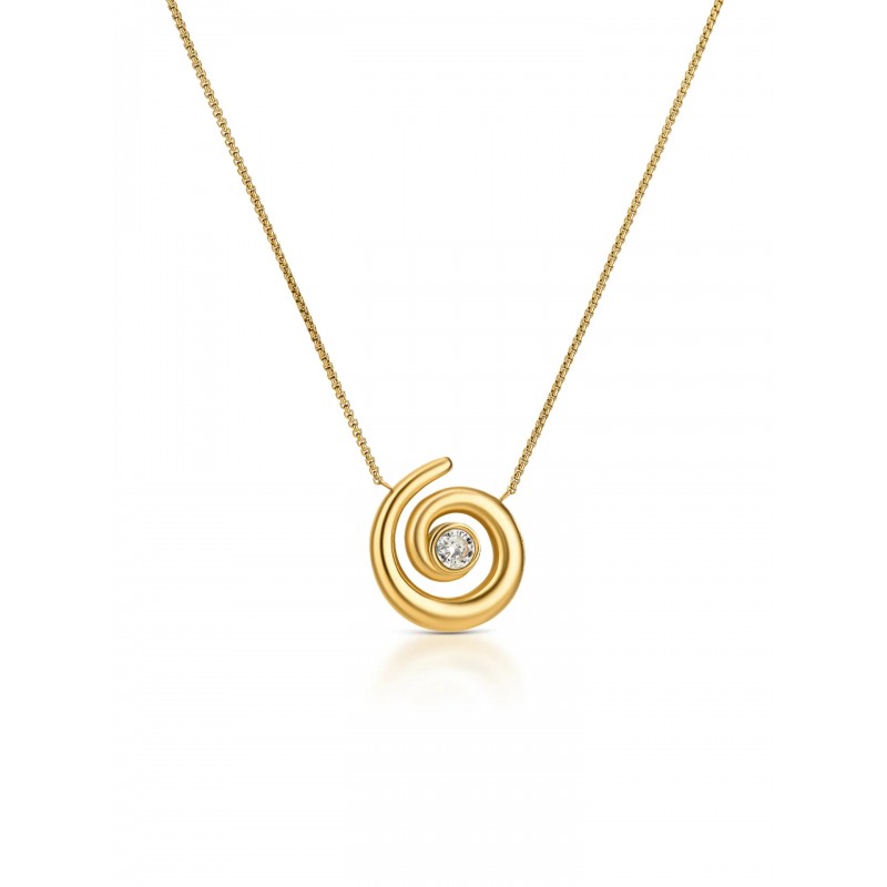 COLAR AÇO SENHORA CHESS SPIRAL GOLD OJCHN01G