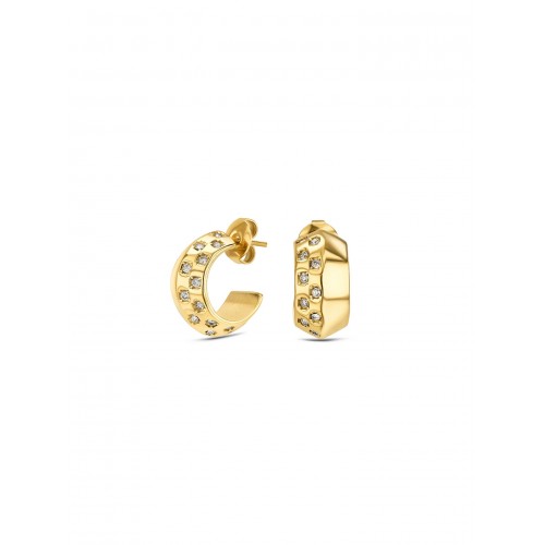 BRINCOS AÇO SENHORA CHESS CRYSTAL GOLD OJCHE02G