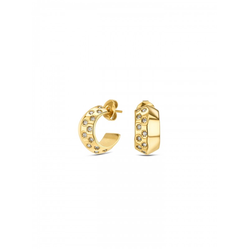BRINCOS AÇO SENHORA CHESS CRYSTAL GOLD OJCHE02G