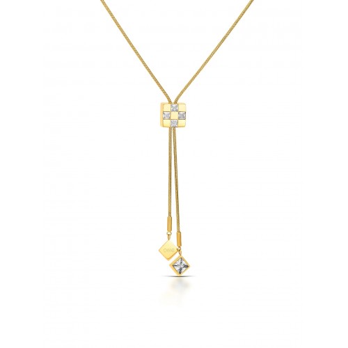 COLAR AÇO SENHORA CHESS LONG GOLD OJCHN02G