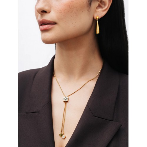 COLAR AÇO SENHORA CHESS LONG GOLD OJCHN02G
