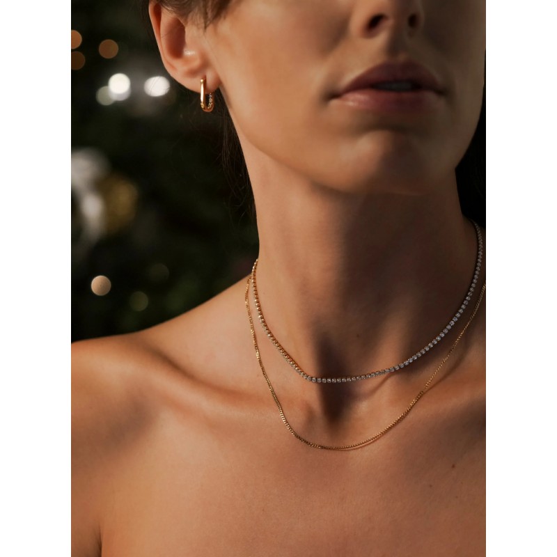 SET COLARES & BRINCOS AÇO GOLDEN TREASURES OJSEGT01G