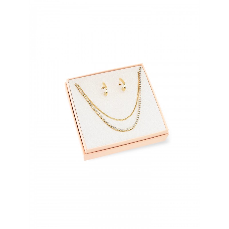SET COLARES & BRINCOS AÇO GOLDEN TREASURES OJSEGT01G