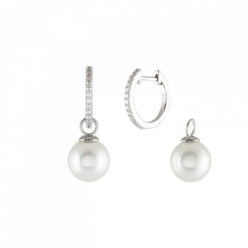BRINCOS PRATA CLASSY PEARLS 2 EM 1 UK.AR.1204.0009