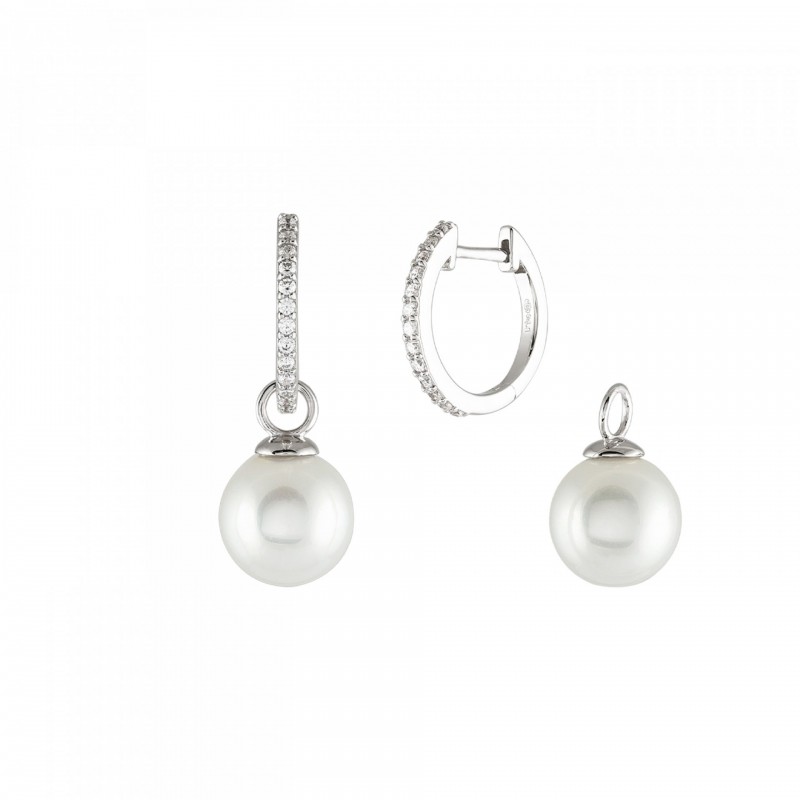 BRINCOS PRATA CLASSY PEARLS 2 EM 1 UK.AR.1204.0009