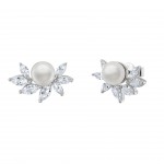 BRINCOS PRATA LEAFS PEARL SILVER UK.BR.1204.0219