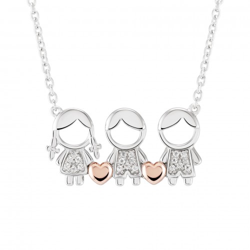 COLAR PRATA GIRL & DOUBLE BOY UK.CL.1110.0012