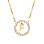 COLAR PRATA LETTER IN CIRCLE F UK.CL.1204.0294