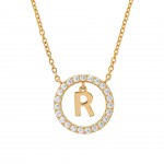 COLAR PRATA LETTER IN CIRCLE R UK.CL.1204.0305