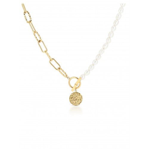 COLAR AÇO SENHORA NECKMESS PEARLY GOLD OJNN48G