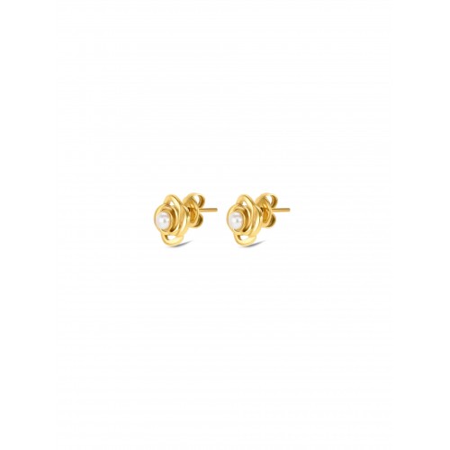 BRINCOS AÇO SENHORA ROSE PEARL GOLD OJRE02D