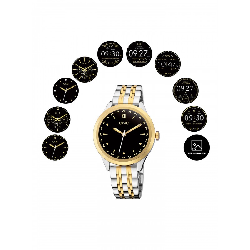 BOX SMARTWATCH DAZZLE ROUND BICOLOR LINKS OSW0025BL62D