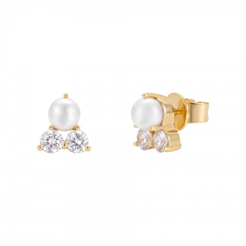 BRINCOS PRATA PEARLS & STONES UK.BR.JT0035.00.00