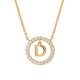 COLAR PRATA LETTER IN CIRCLE D UK.CL.1204.0292