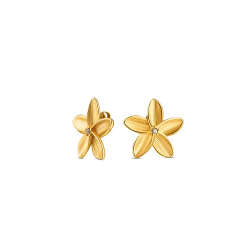 BRINCOS AÇO SENHORA FLEUR GOLD OJPFE02G