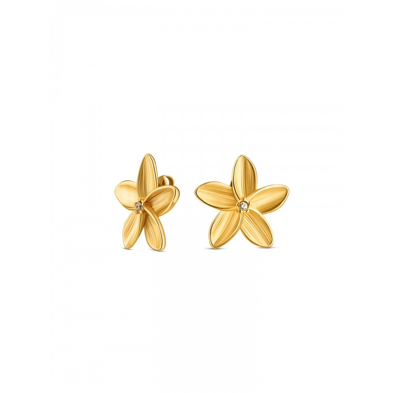 BRINCOS AÇO SENHORA FLEUR GOLD OJPFE02G
