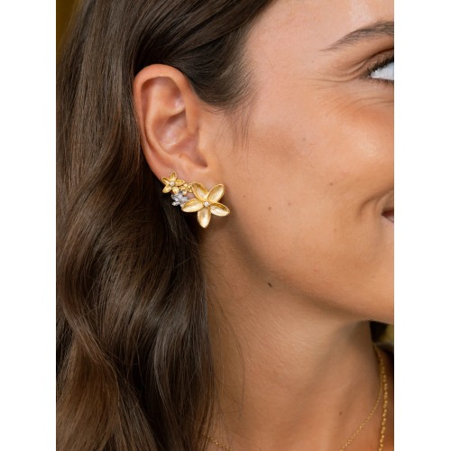 BRINCOS AÇO SENHORA FLEUR GOLD OJPFE02G
