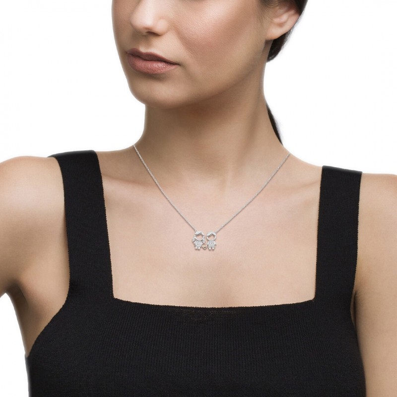 COLAR PRATA MEANINGFUL SILVER GIRL & BOY UK.CL.1110.0005