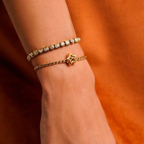 PULSEIRA AÇO SENHORA LUSH GOLD OJBA28G