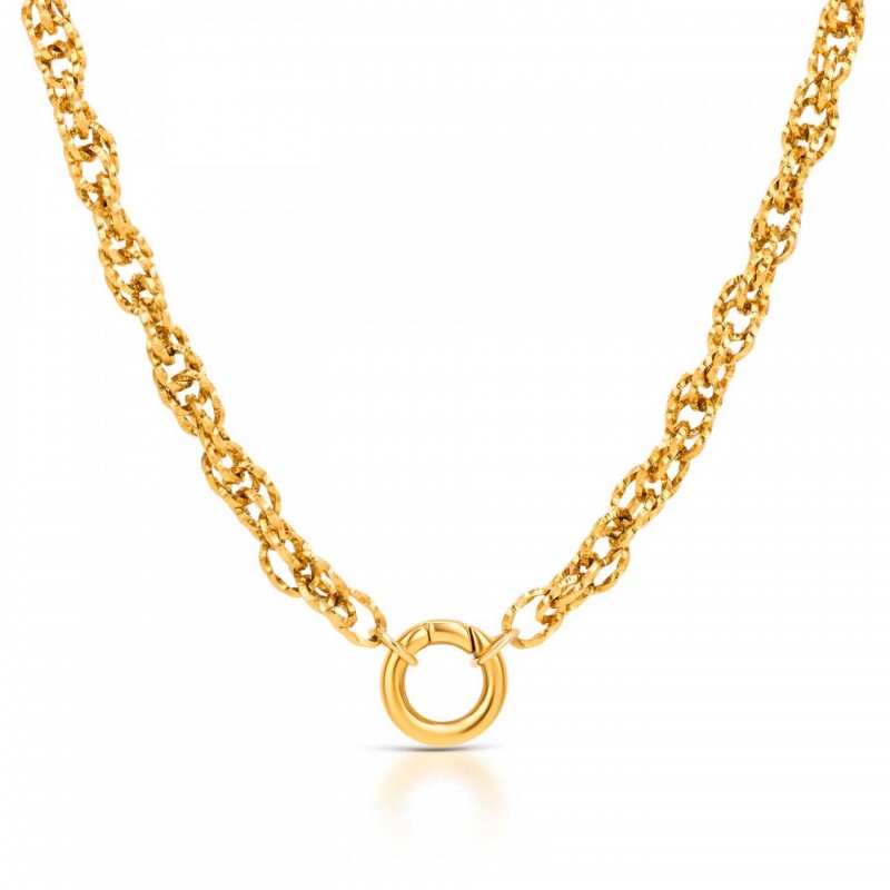 COLAR AÇO ENERGY MASTER UNION DOUBLE GOLD OJNMG04