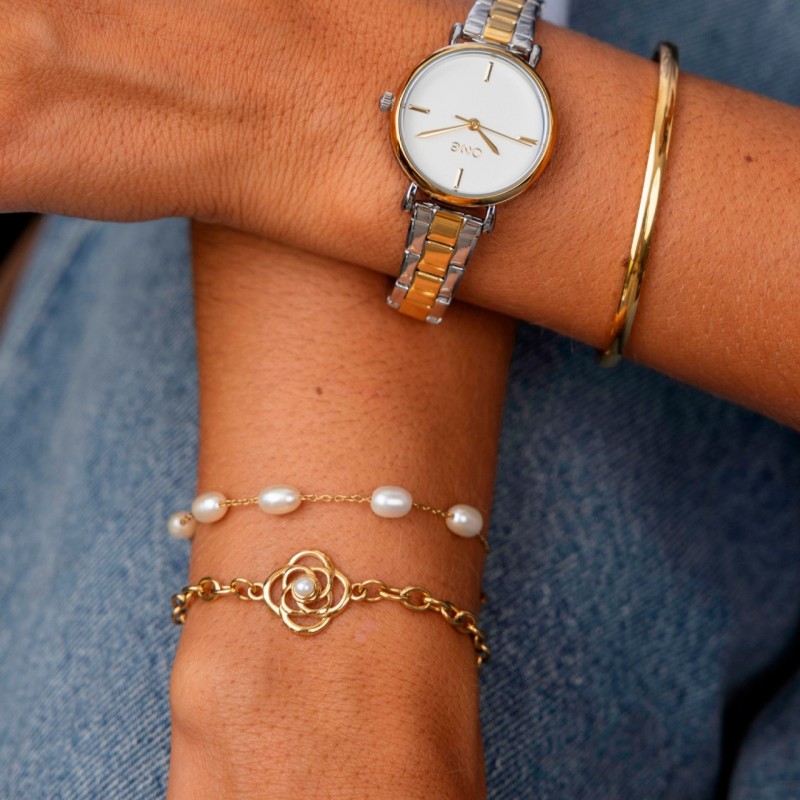 PULSEIRA AÇO SENHORA ROSE BELLE GOLD OJRB04D