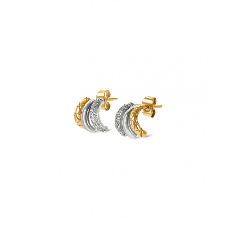 BRINCOS AÇO SENHORA DELIGHTFUL TRIPLE BICOLOR OJDFE02SG
